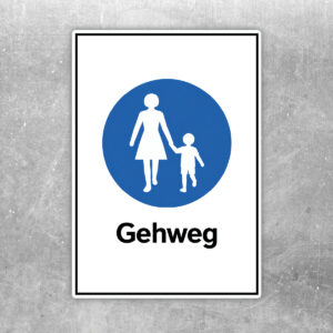 Gehweg Aufkleber hochkant – Hinweisaufkleber Fußweg