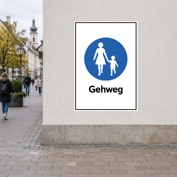 Gehweg Aufkleber hochkant – Hinweisaufkleber Fußweg – Bild 2