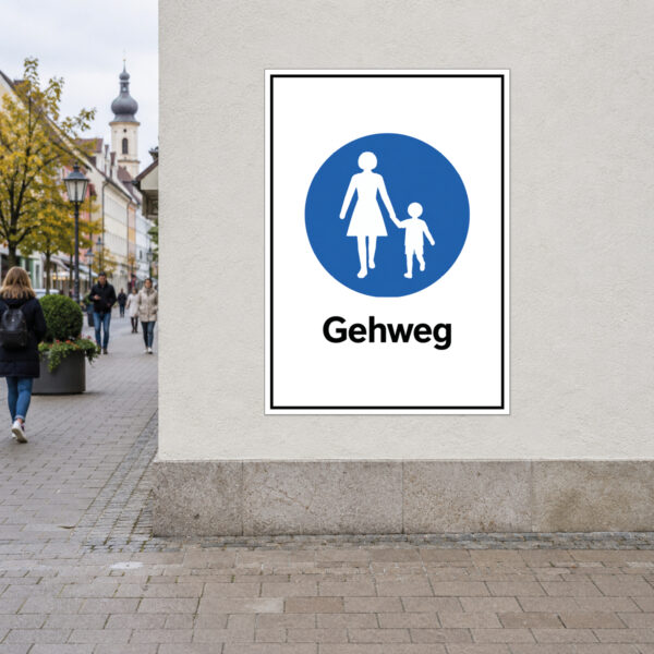 Gehweg Schild hochkant kaufen – Hinweisschild Fußweg – Bild 2