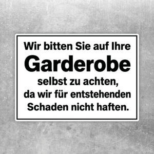 Aufkleber Garderobe selbst zu achten