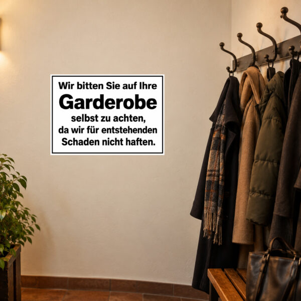 Aufkleber Garderobe selbst zu achten – Bild 2
