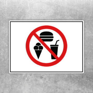 Essen und Trinken verboten Aufkleber – Querformat