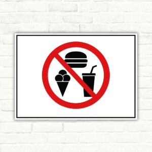Essen und Trinken verboten Schild – Querformat