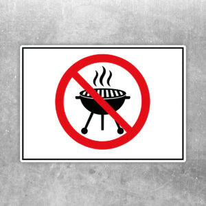 Grillen verboten Aufkleber ohne Text – Querformat
