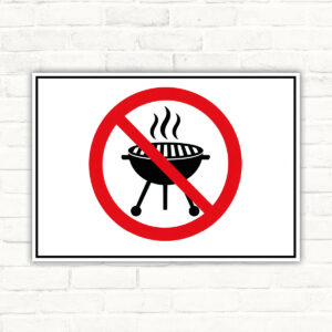 Grillen verboten Schild ohne Text – Querformat