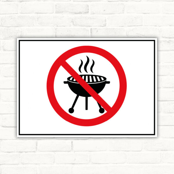 Grillen verboten Schild ohne Text – Querformat