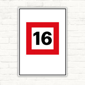 Höchstgeschwindigkeit 16 km/h Schild ohne Text – Hochformat