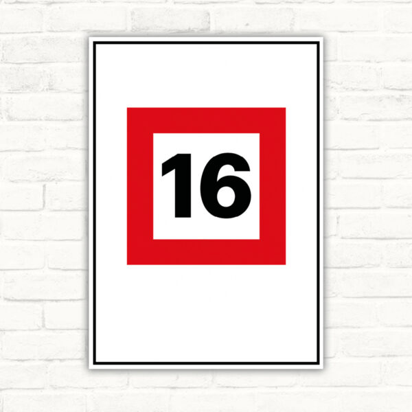 Höchstgeschwindigkeit 16 km/h Schild ohne Text – Hochformat