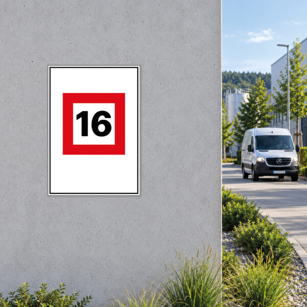 Höchstgeschwindigkeit 16 km/h Schild ohne Text – Hochformat – Bild 2