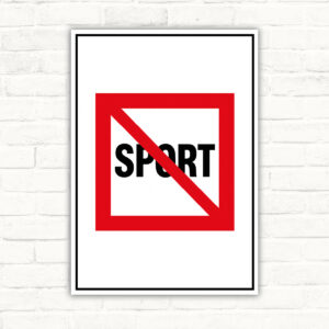 Sportfahrzeuge verboten Schild ohne Text – Hochformat