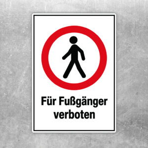 Für Fußgänger verboten Aufkleber – Hochformat