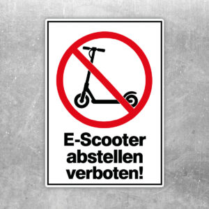 E-Scooter abstellen verboten Aufkleber – einzelnes Rollersymbol