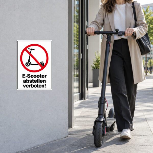E-Scooter abstellen verboten Aufkleber – einzelnes Rollersymbol – Bild 2