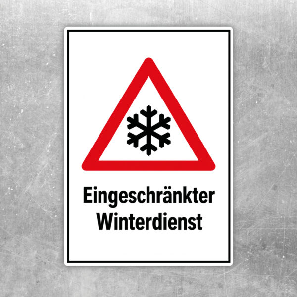 Eingeschränkter Winterdienst Aufkleber mit Schneeflocke – Hochformat