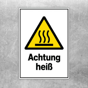 Achtung heiß Warnaufkleber für heiße Oberfläche – Hochformat