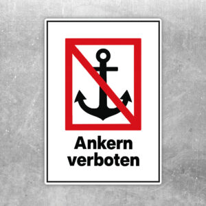 Ankern verboten Aufkleber mit Ankersymbol – Hochformat