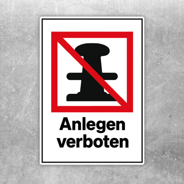 Anlegen verboten Aufkleber mit Pollersymbol – Hochformat