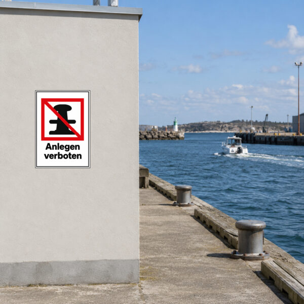 Anlegen verboten Aufkleber mit Pollersymbol – Hochformat – Bild 2