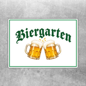 Biergarten Aufkleber ohne Zusatz und ohne Pfeil – Querformat