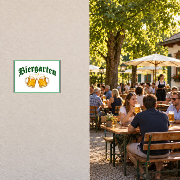 Biergarten Aufkleber ohne Zusatz und ohne Pfeil – Querformat – Bild 2