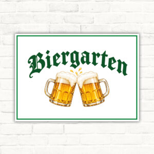 Biergarten Schild ohne Zusatz und ohne Pfeil – Querformat