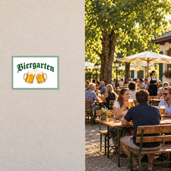 Biergarten Schild ohne Zusatz und ohne Pfeil – Querformat – Bild 2