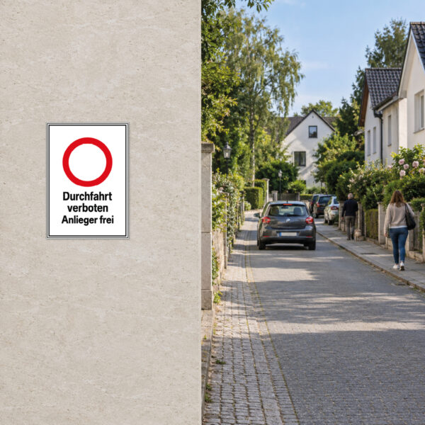 Durchfahrt verboten – Anlieger frei Schild – Hochformat – Bild 2