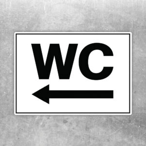 WC Aufkleber mit Pfeil links – Querformat