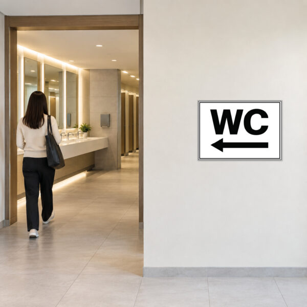WC Schild mit Pfeil links – Querformat – Bild 2