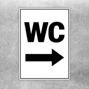 WC Aufkleber mit Pfeil rechts – Hochformat