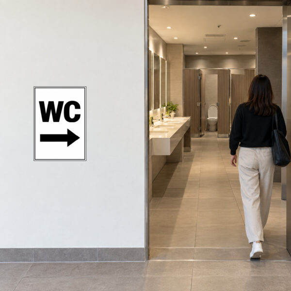 WC Aufkleber mit Pfeil rechts – Hochformat – Bild 2