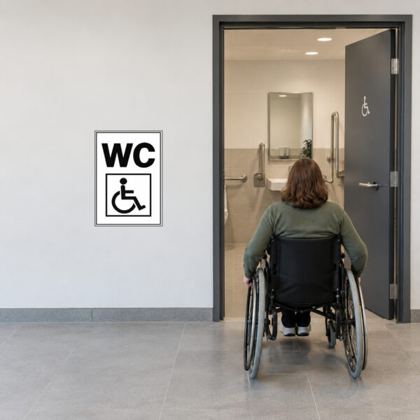 WC barrierefrei Aufkleber ohne Pfeil – Hochformat – Bild 2