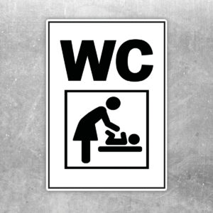 WC Wickelraum Aufkleber ohne Pfeil – Hochformat