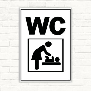 WC Wickelraum Schild ohne Pfeil – Hochformat