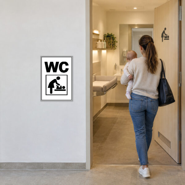 WC Wickelraum Schild ohne Pfeil – Hochformat – Bild 2