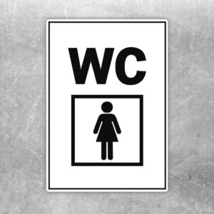 WC Damen Aufkleber ohne Pfeil – Hochformat