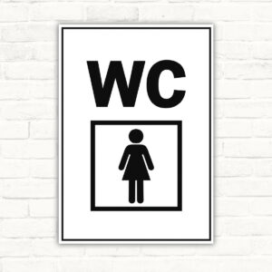 WC Damen Schild ohne Pfeil – Hochformat