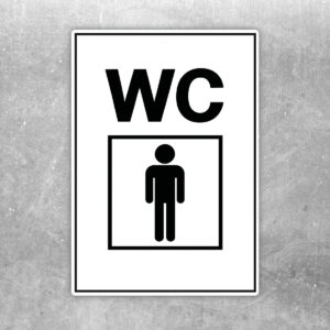 WC Herren Aufkleber ohne Pfeil – Hochformat