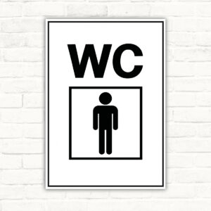 WC Herren Schild ohne Pfeil – Hochformat