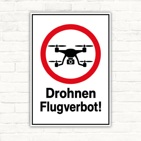 Drohnen Flugverbot Schild – Hochformat