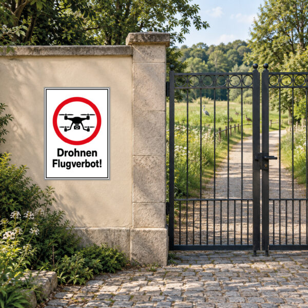 Drohnen Flugverbot Schild – Hochformat – Bild 2