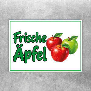 Frische Äpfel Aufkleber ohne Pfeil – Querformat