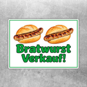 Bratwurst Verkauf Aufkleber ohne Pfeil – zwei Bratwürste