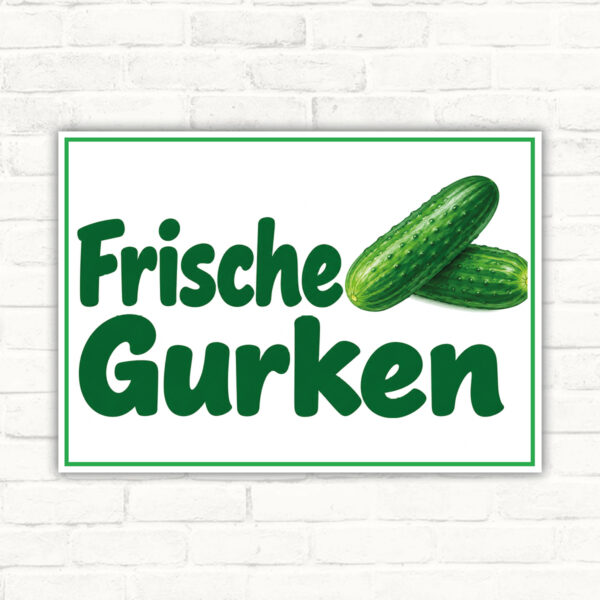 Frische Gurken Schild – Querformat
