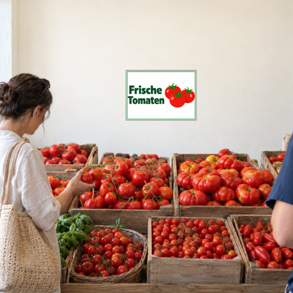 Frische Tomaten Aufkleber – Querformat – Bild 2