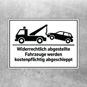 Abschlepphinweis ohne Parkverbotssymbol Aufkleber – Querformat