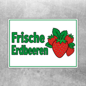 Frische Erdbeeren Aufkleber ohne Pfeil – Querformat