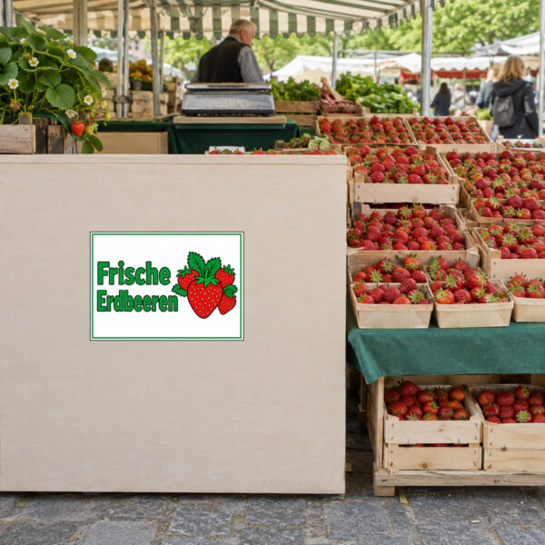 Frische Erdbeeren Aufkleber ohne Pfeil – Querformat – Bild 2