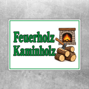 Feuerholz Kaminholz Aufkleber ohne Pfeil – Querformat