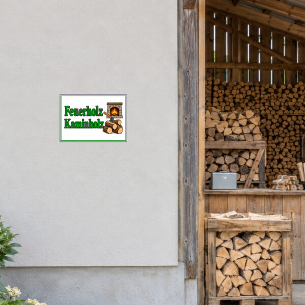 Feuerholz Kaminholz Aufkleber ohne Pfeil – Querformat – Bild 2